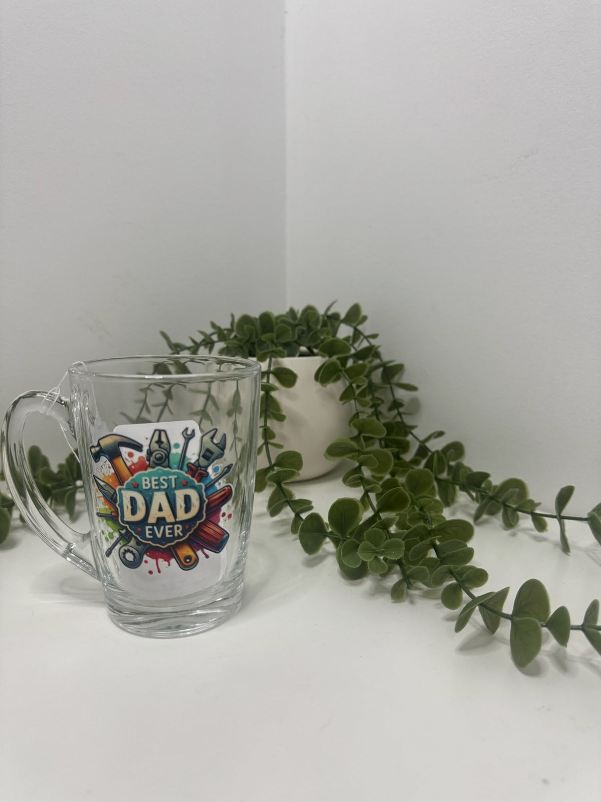 Dad clear glass mug