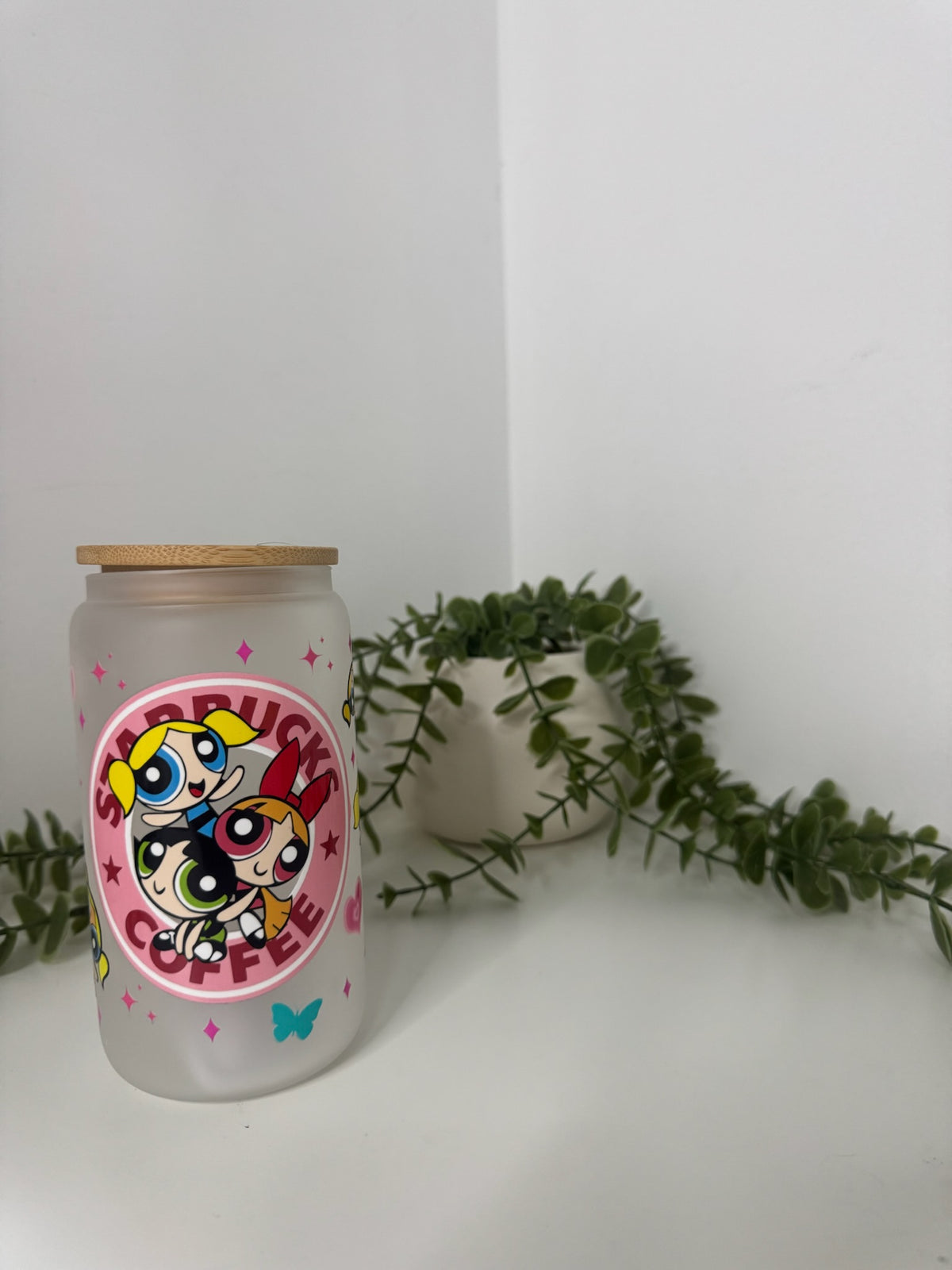 Powerpuff girls beer can glass