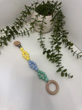 Pastels clip teether with ring