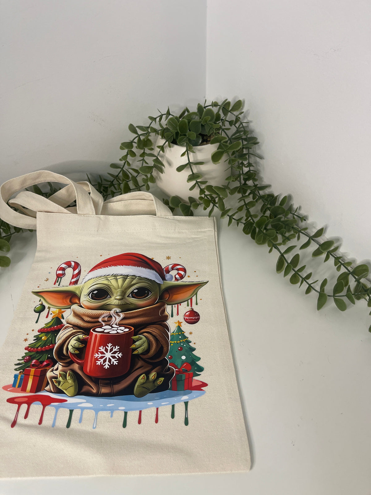 Yoda Christmas tote bag