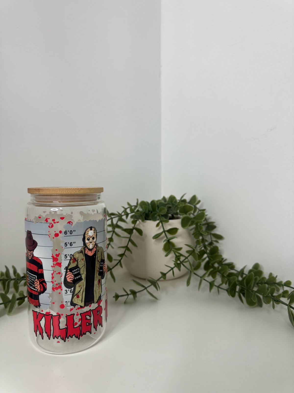 Killer mug shot beer can glass