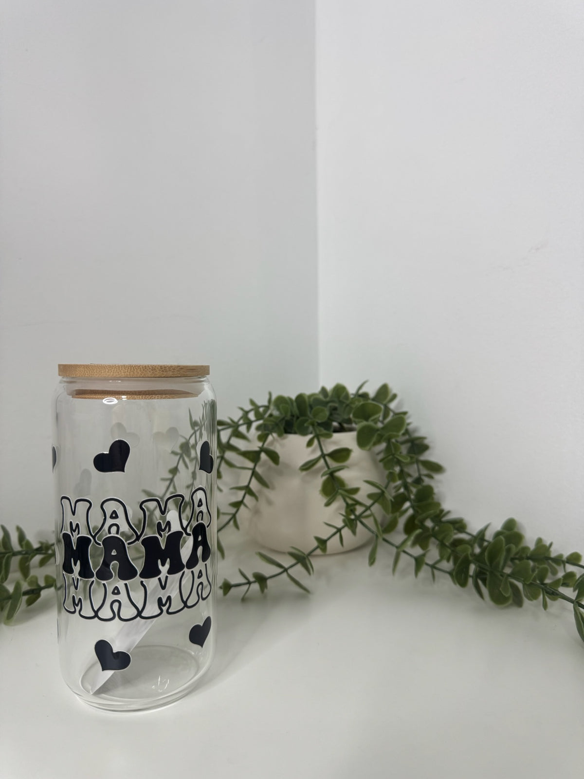 Mama beer can glass