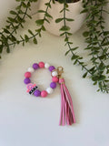 Mama silicone beaded wristlet