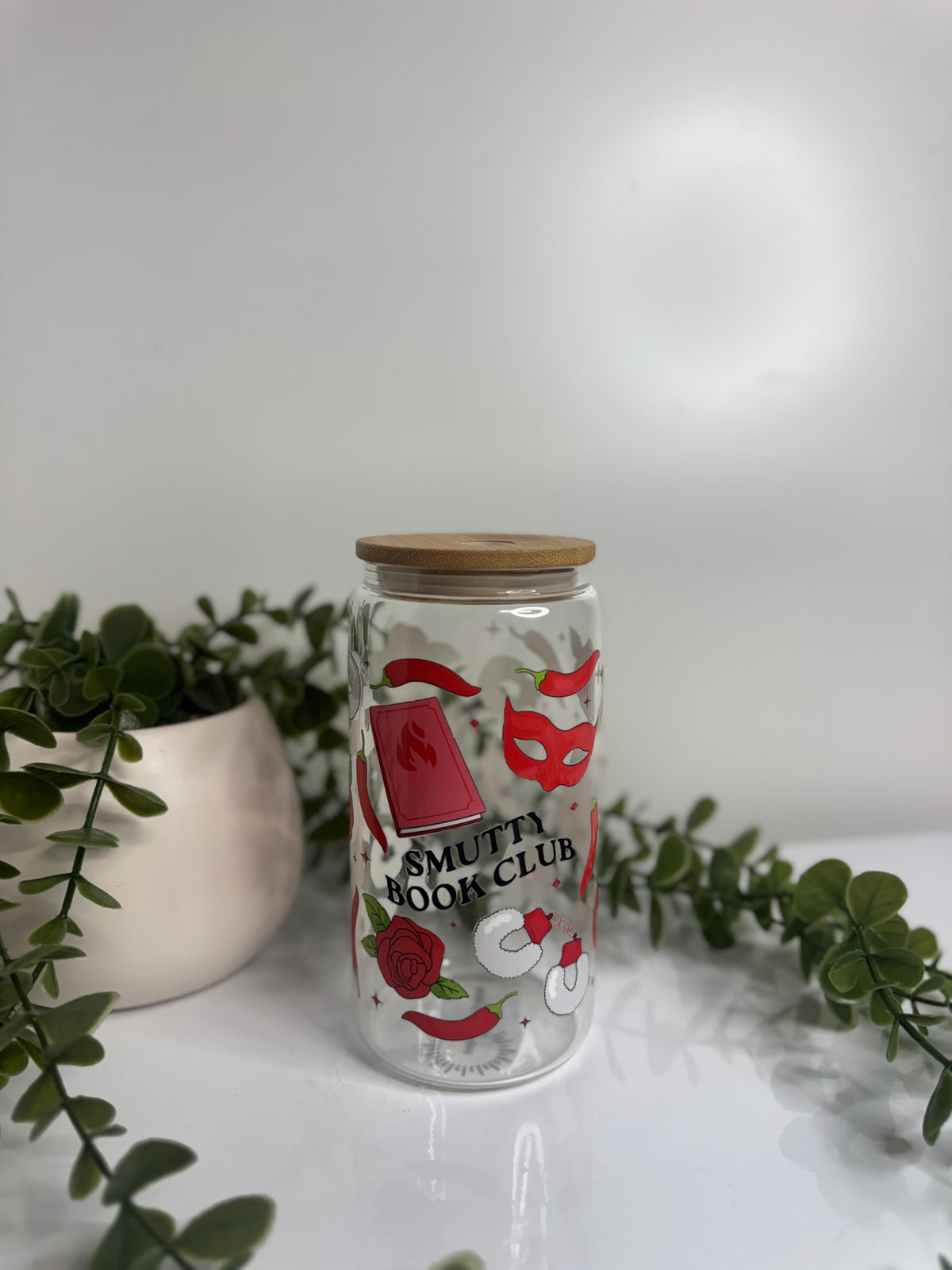 Smutty book club glass beer can
