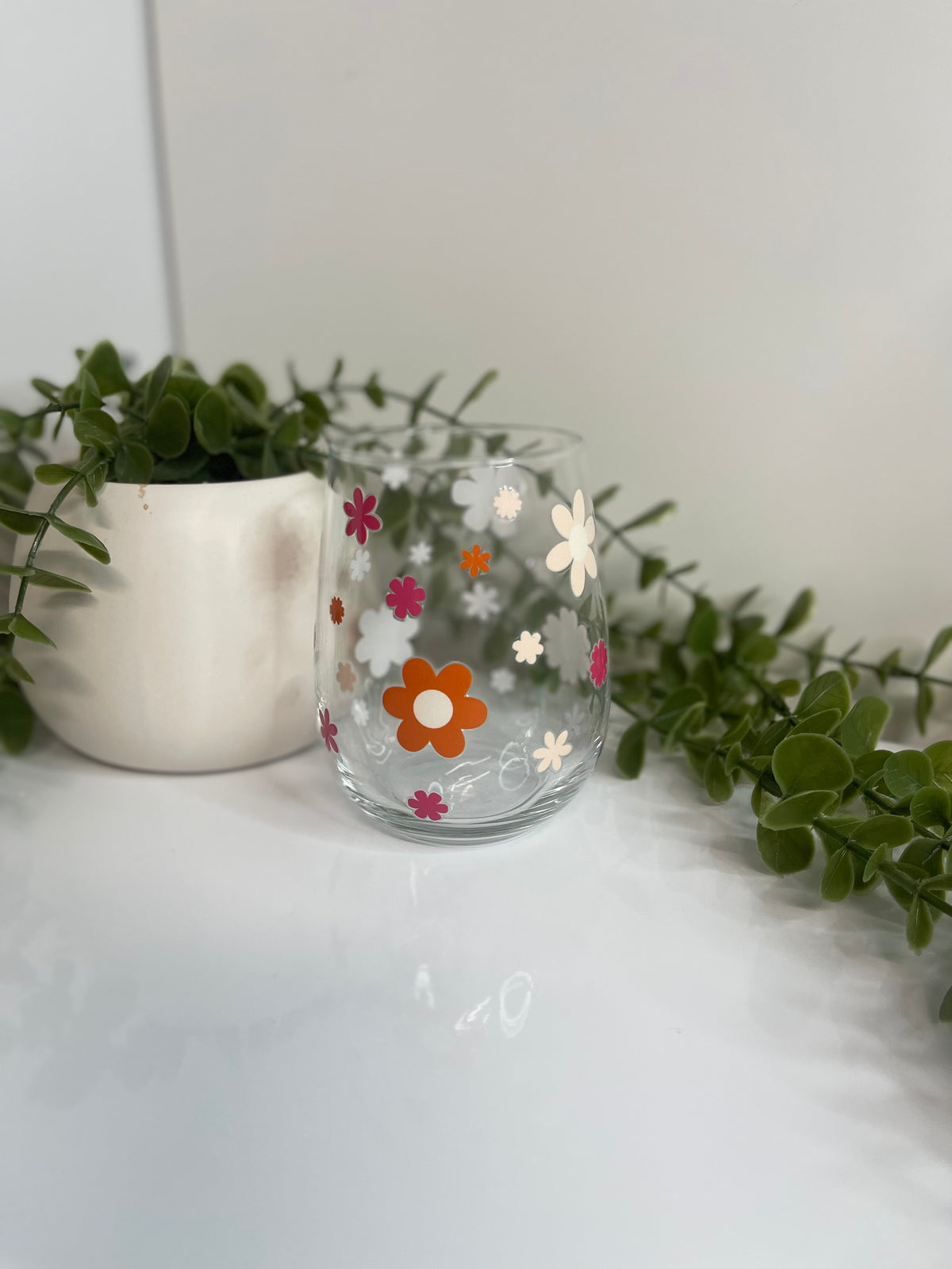 Flowers curved glass
