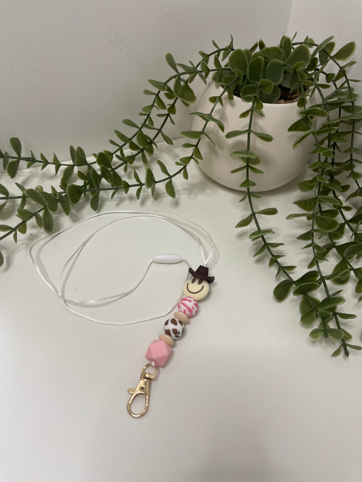 Smiley cowboy lanyard