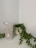 Pink Christmas trees cold cup 24oz