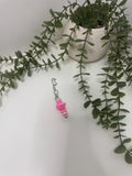 Pink cowboy hat beaded cup charm