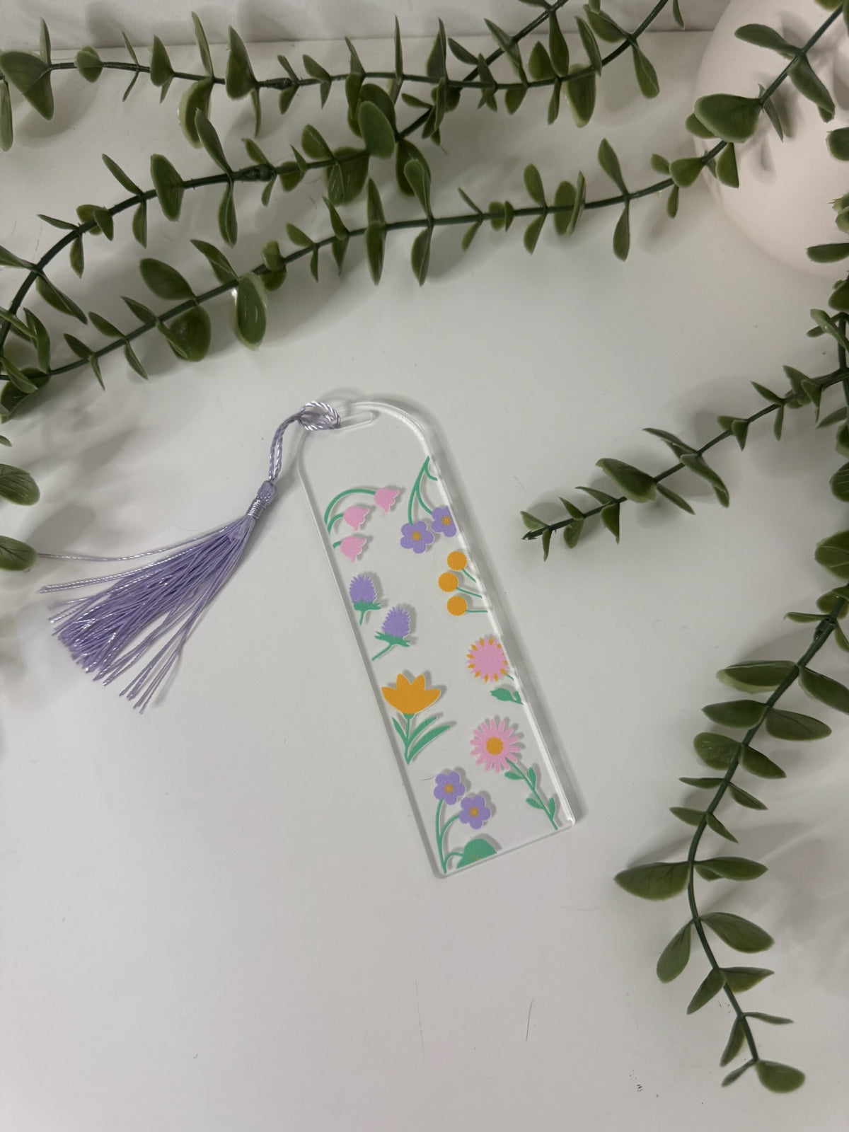 Flowers acrylic bookmark