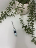 Marble blue beaded cup charm