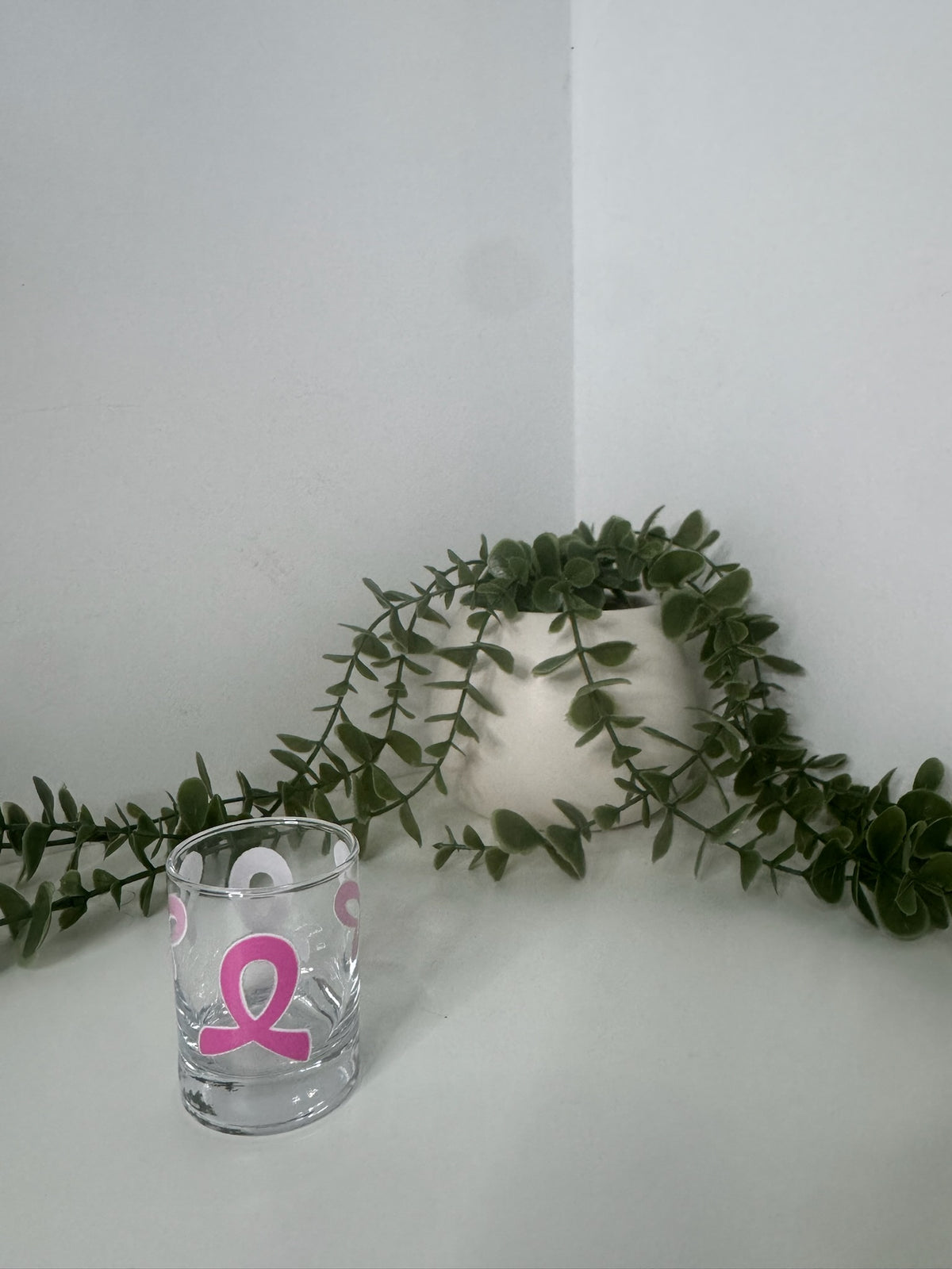 Breast cancer shot glass