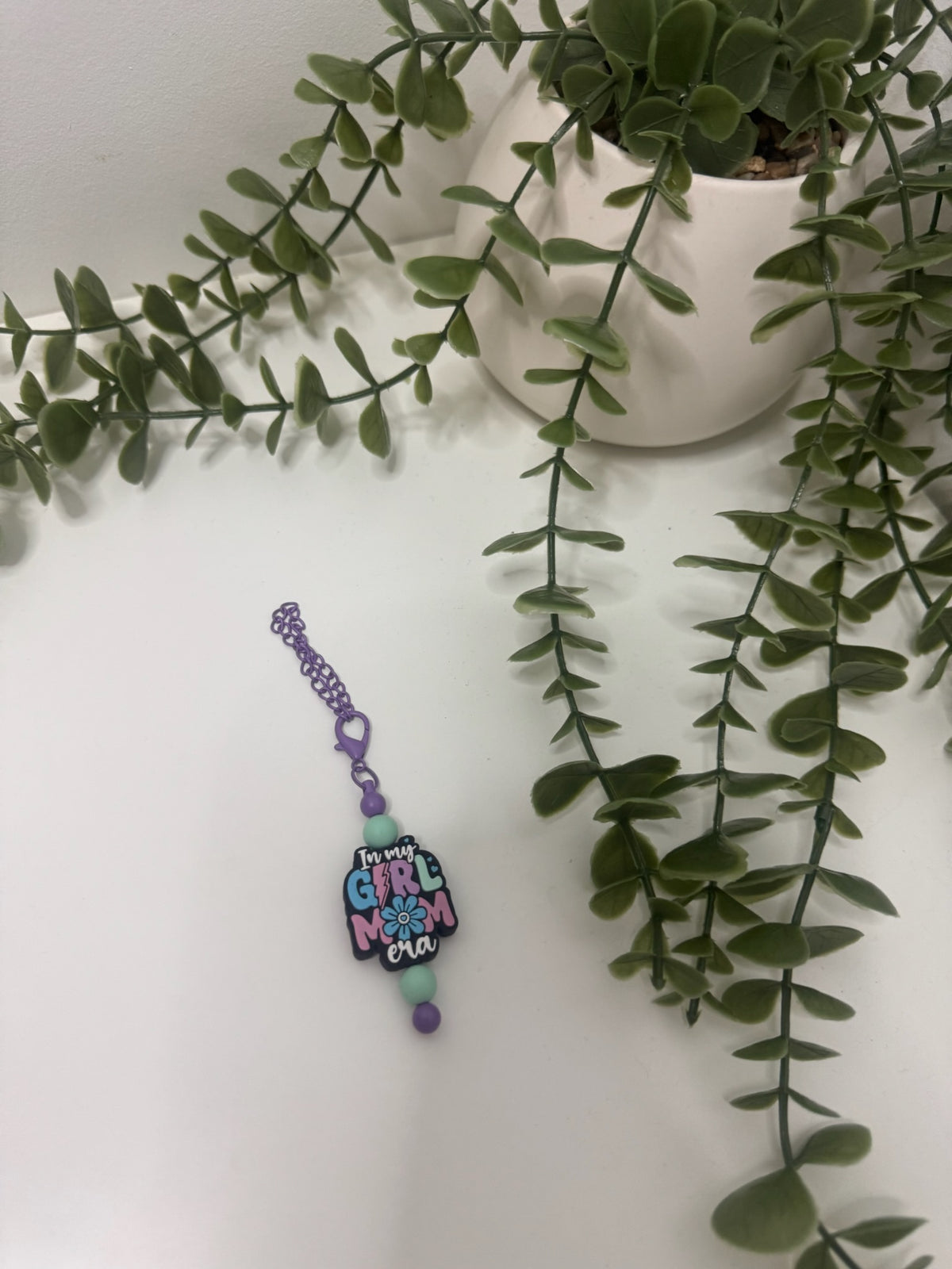 Girl mum beaded cup charm