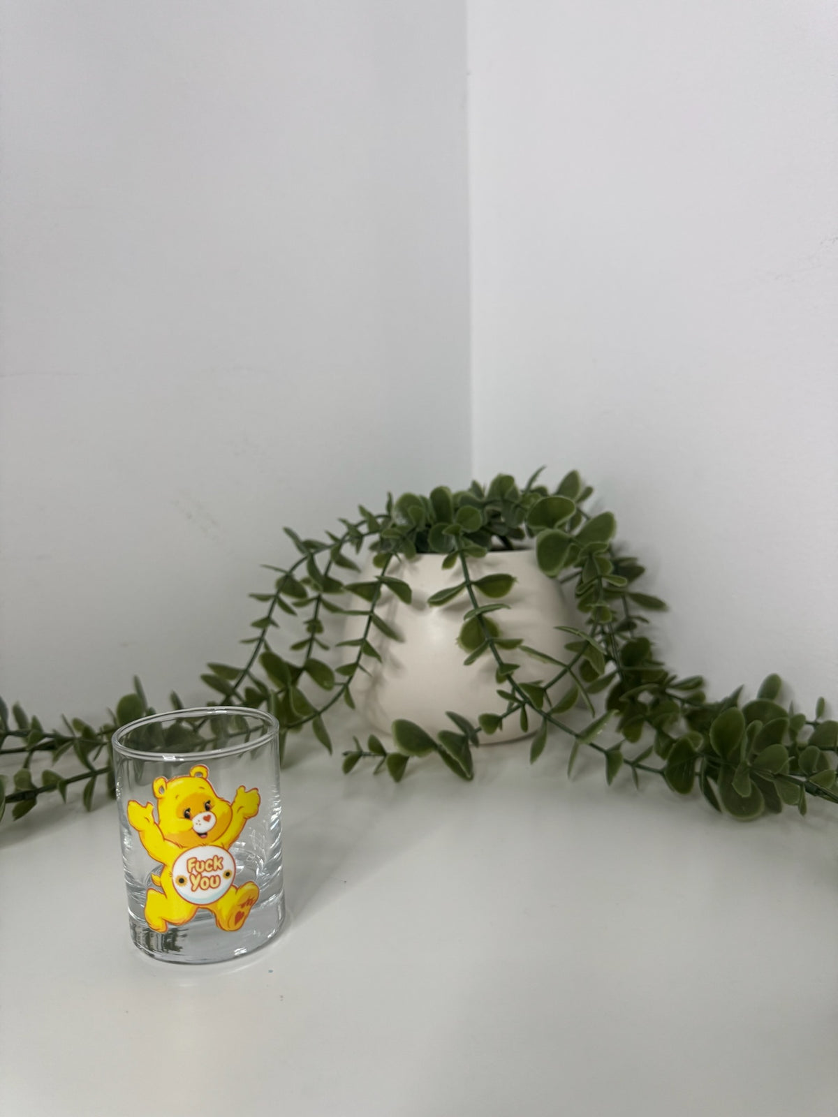 Yellow Care Bears shot glass