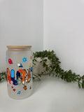 Bluey AUNT beer can glass