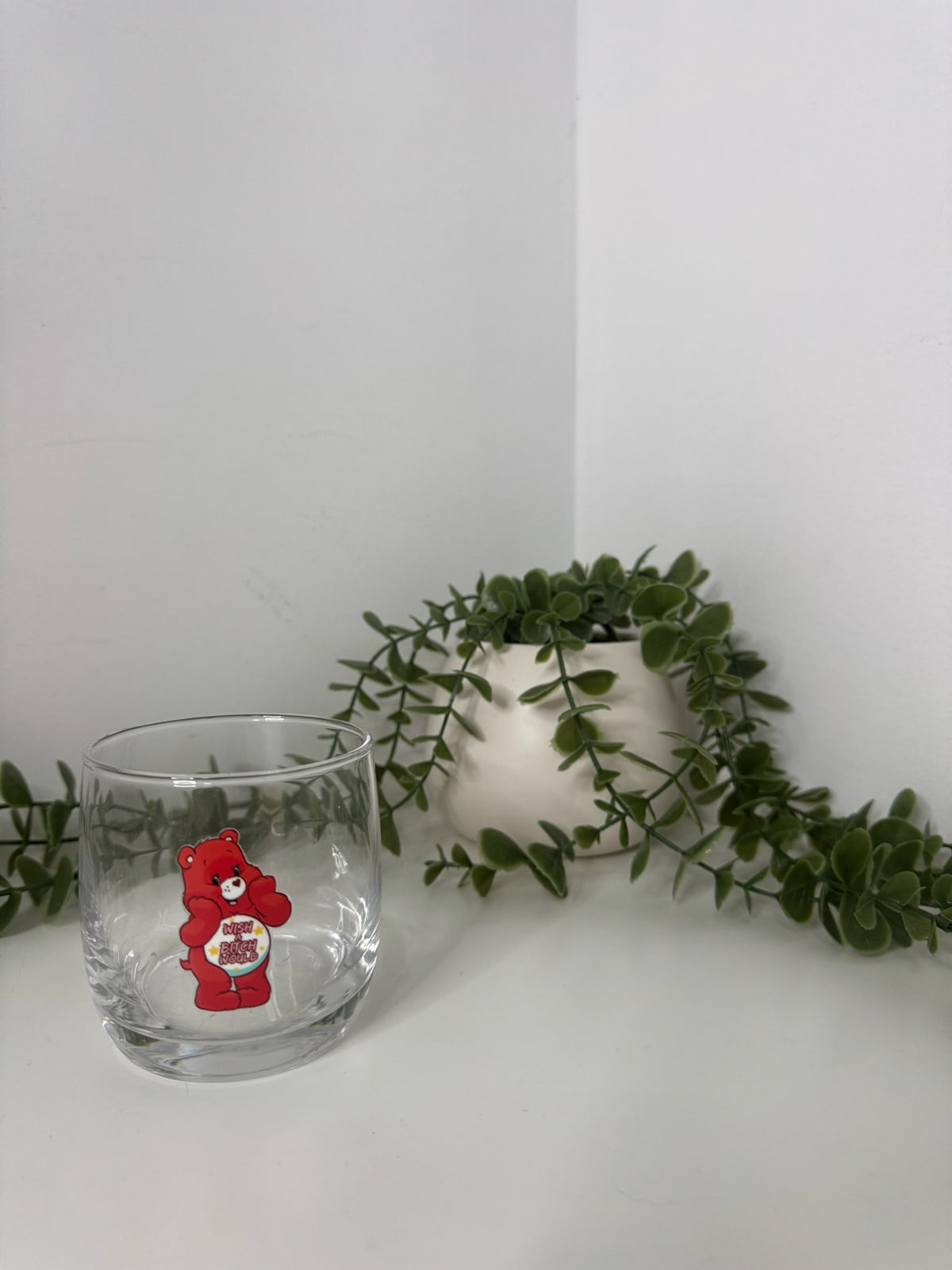 Care bear whiskey glass