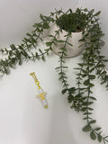 Yellow cow beaded cup charm