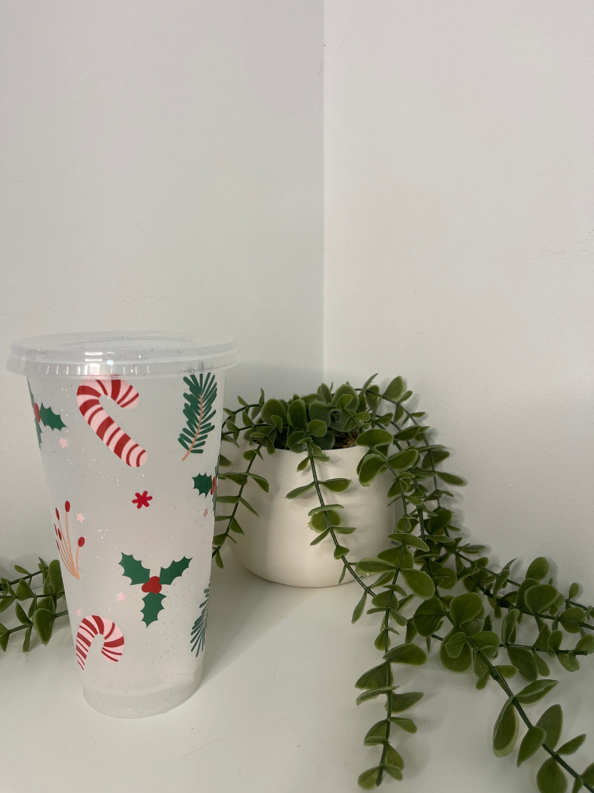 Candy canes and holly cold cup 24oz