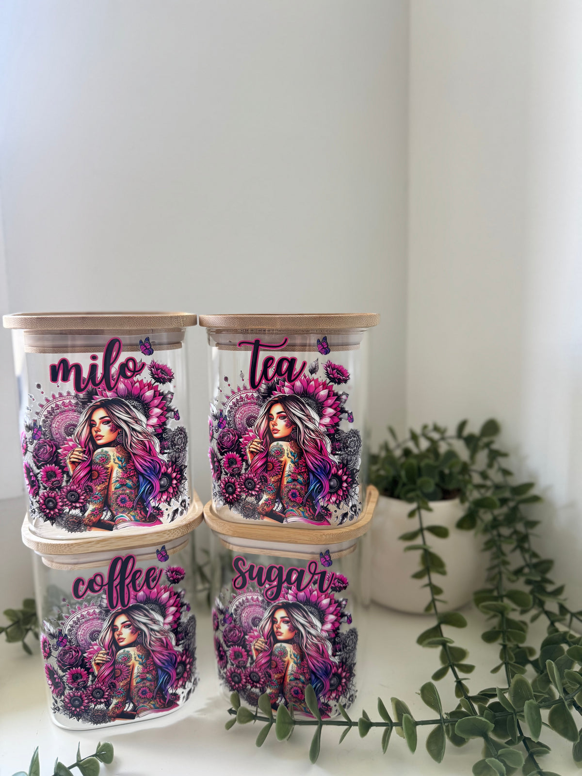 Pink canister set