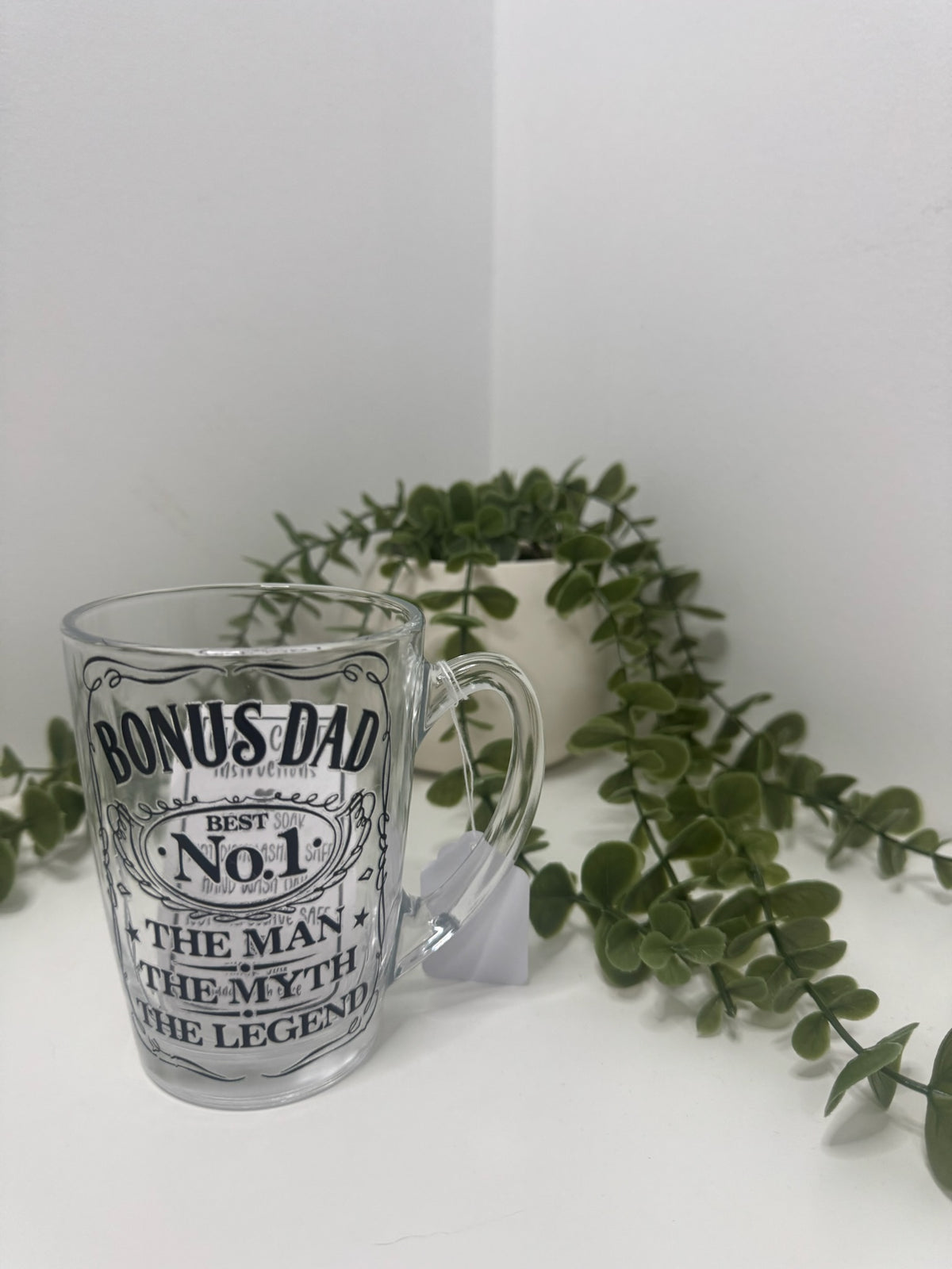 Bonus dad clear glass mug