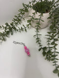 Pink smiley beaded cup charm