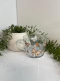 Butterflies clear glass mug