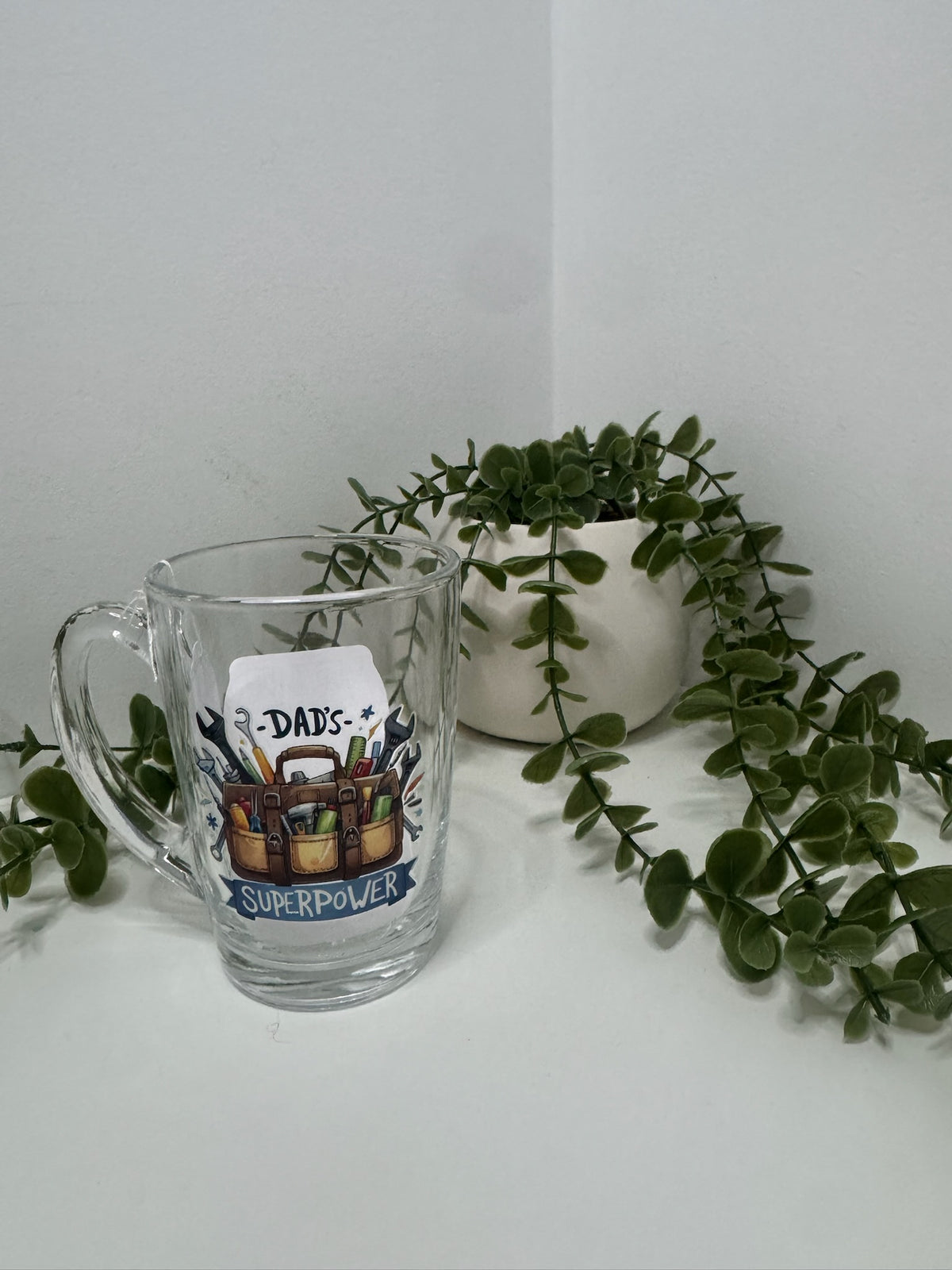 Dad clear glass mug