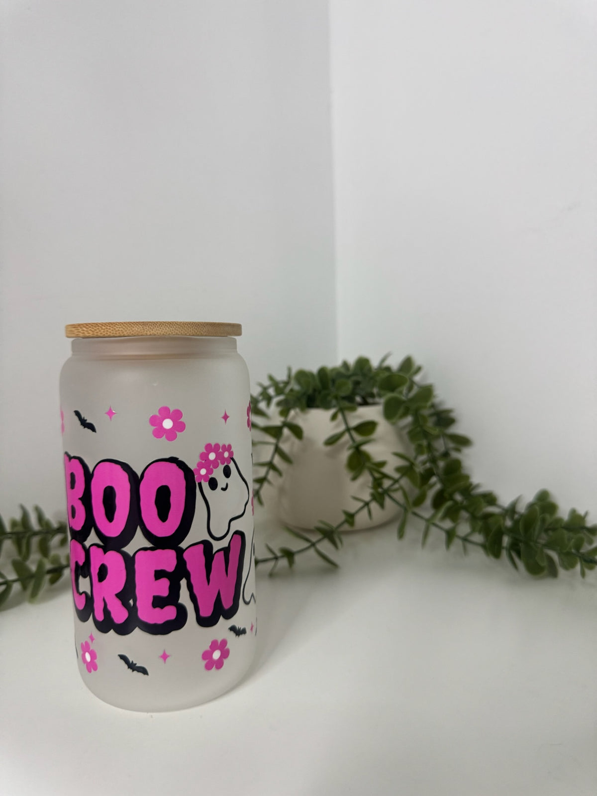 Boo crew beer can glass