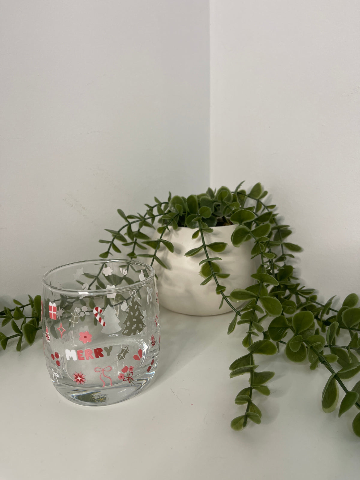 Merry christmas whiskey glass