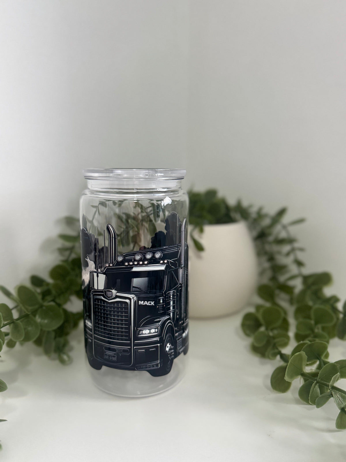 Black truck acrylic beer can cup