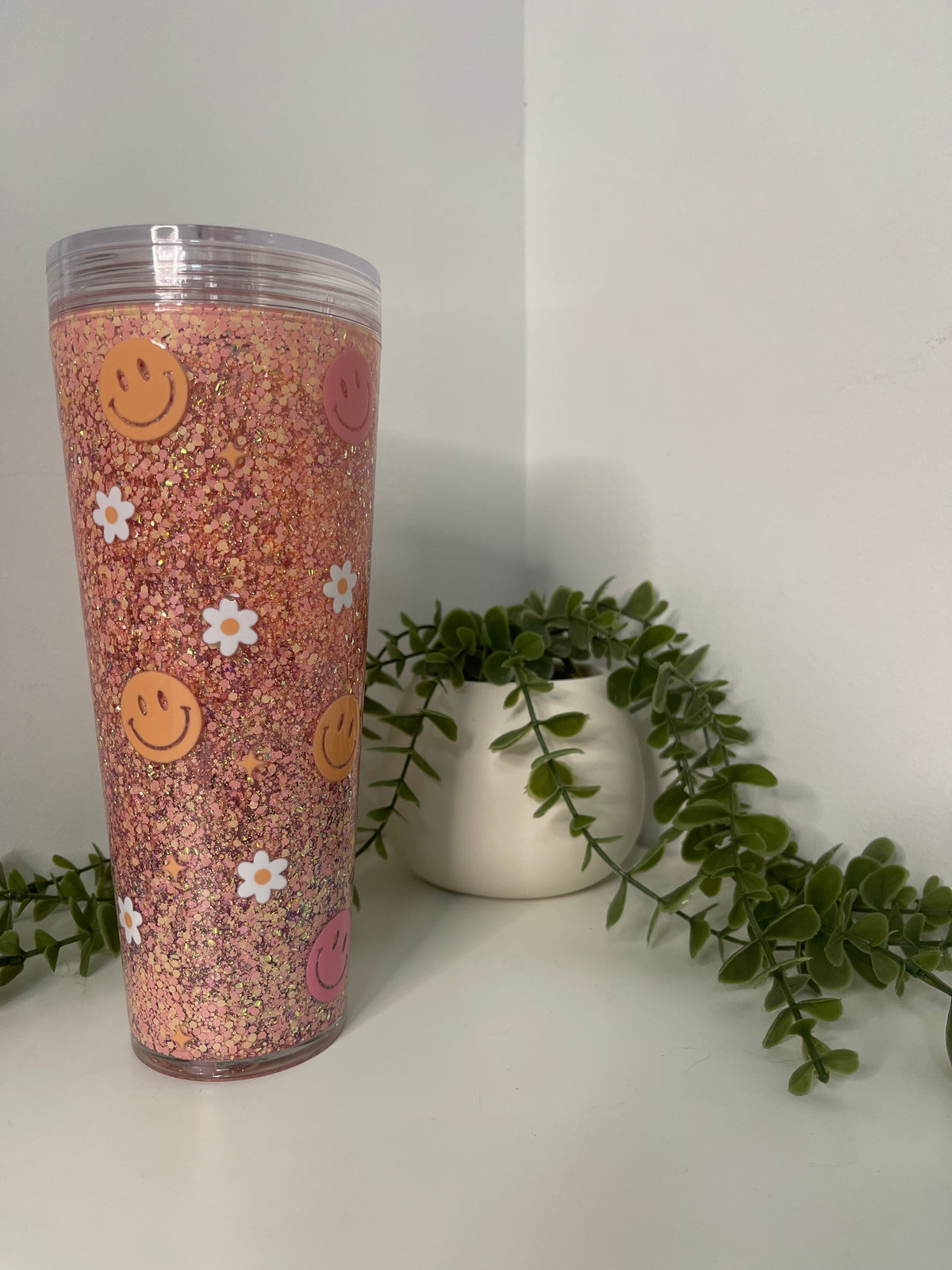 Smiles and flowers 24oz stadium tumbler snow globe