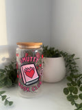 Smutty bookclub glass beer can
