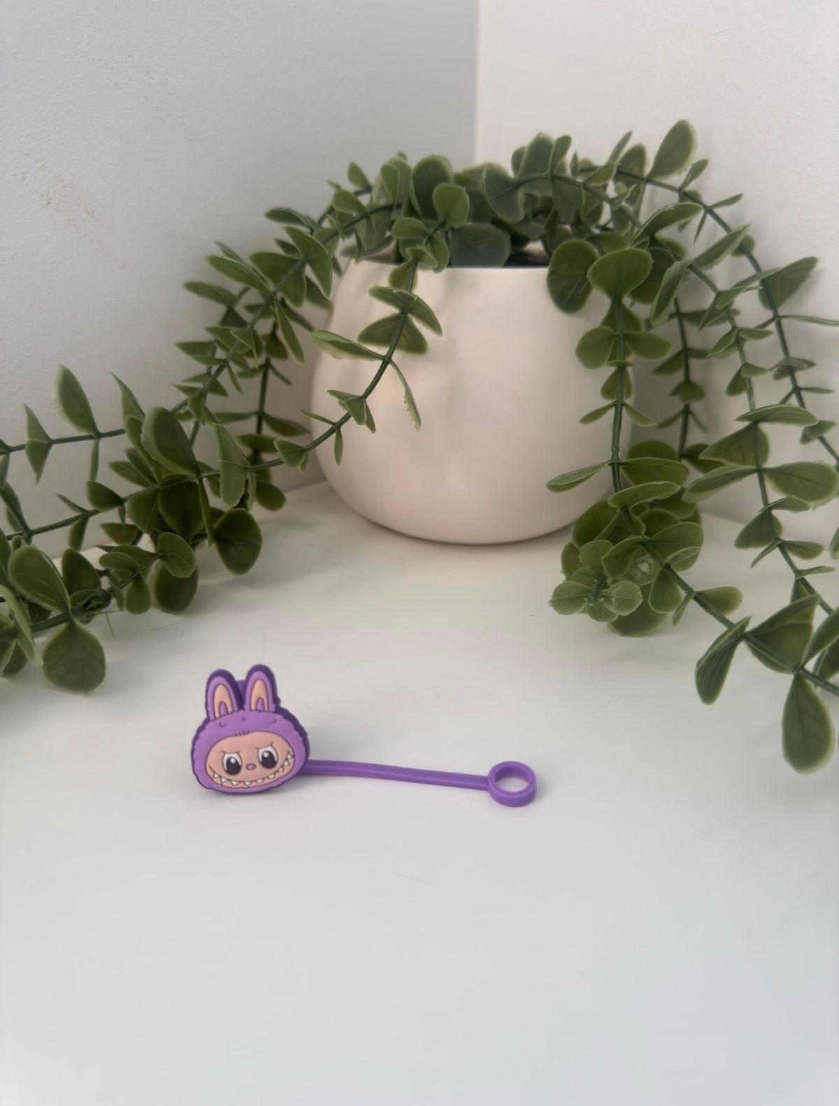 Labubu silicone straw topper