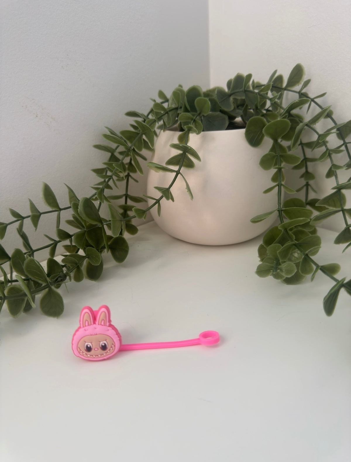 Labubu silicone straw topper