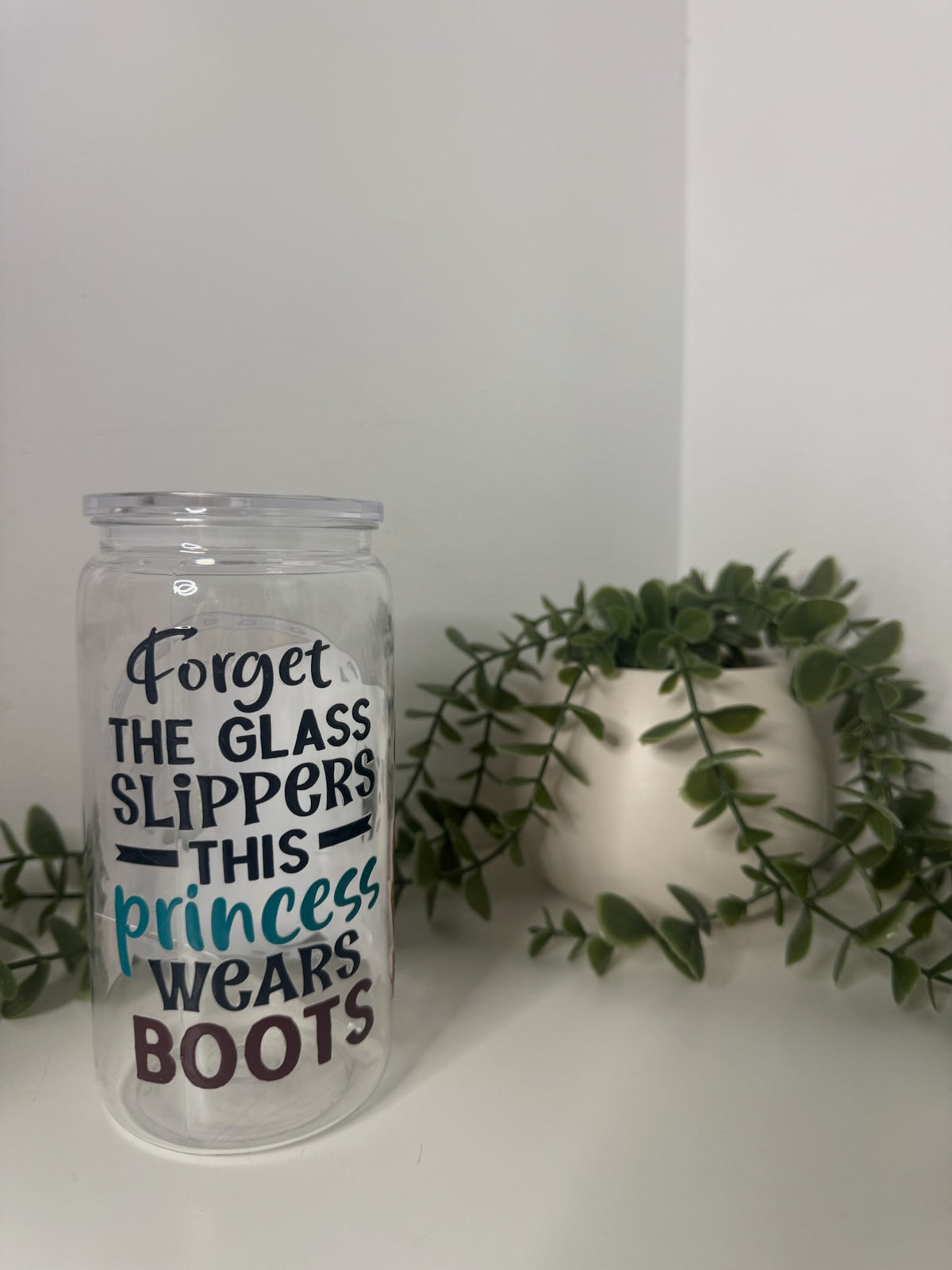 Princesses wear boot acrylic beer can cup