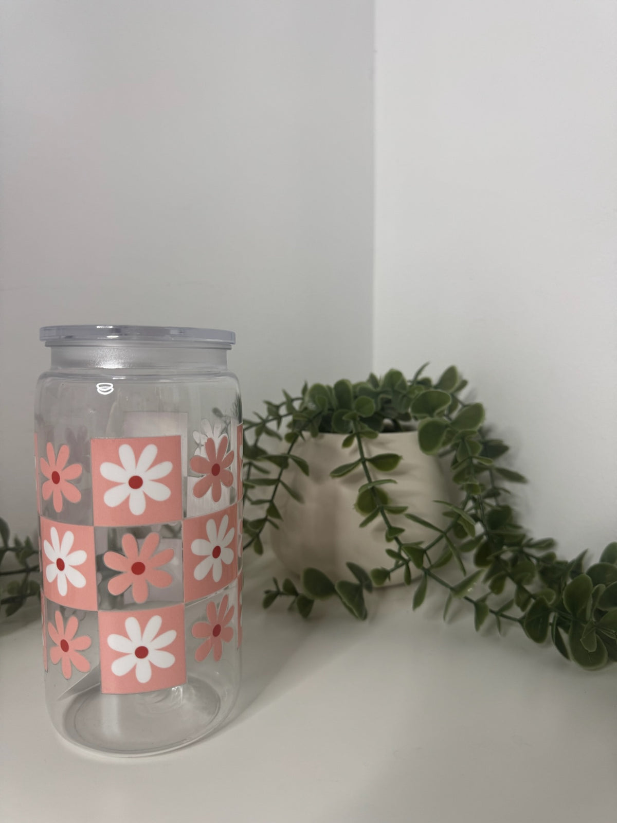 Flowers acrylic beer can cup