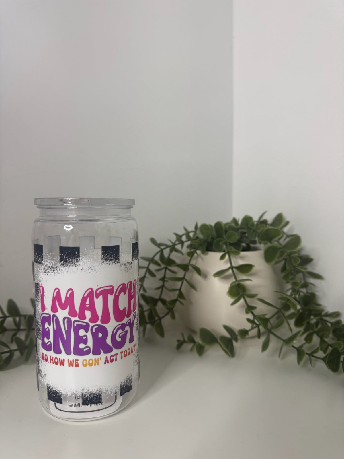 I match energy acrylic beer can cup