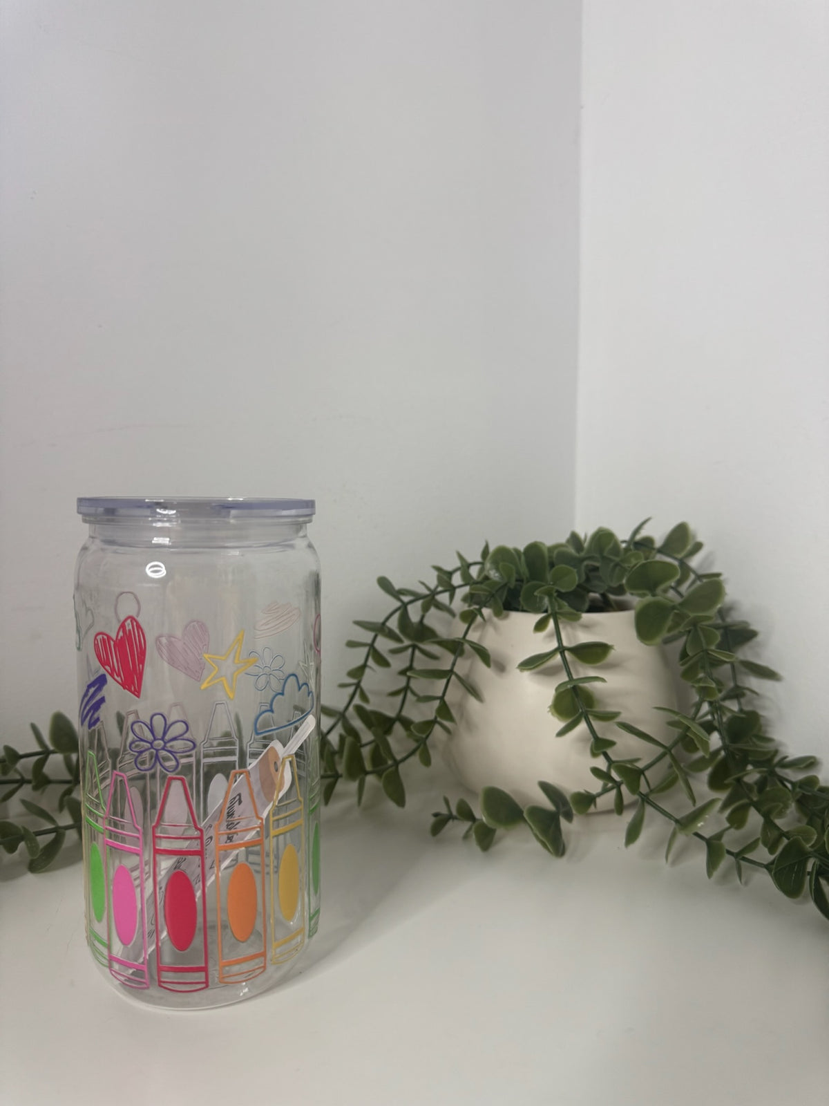 Crayons acrylic beer can cup