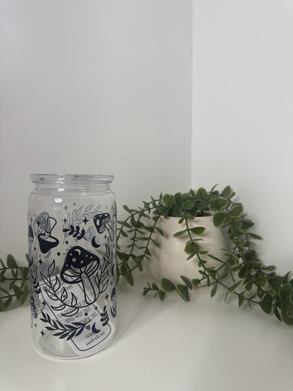 Mushrooms acrylic beer can cup
