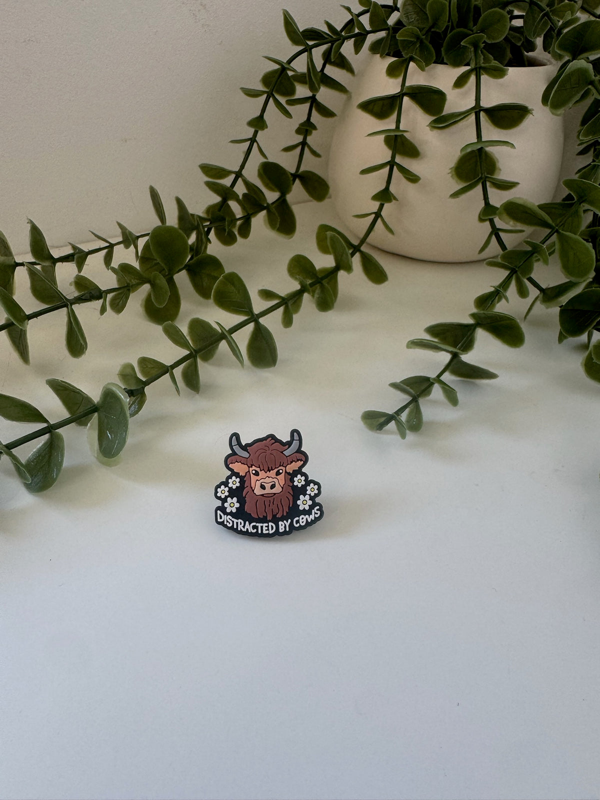 Highland cow silicone straw topper