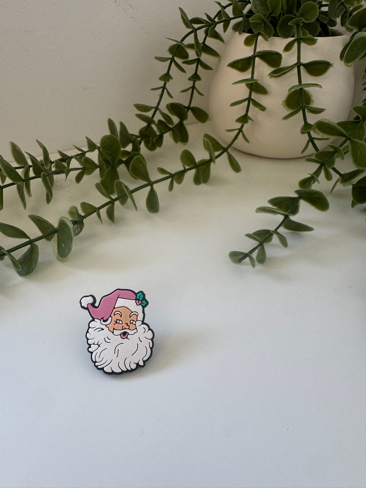 Santa silicone straw topper