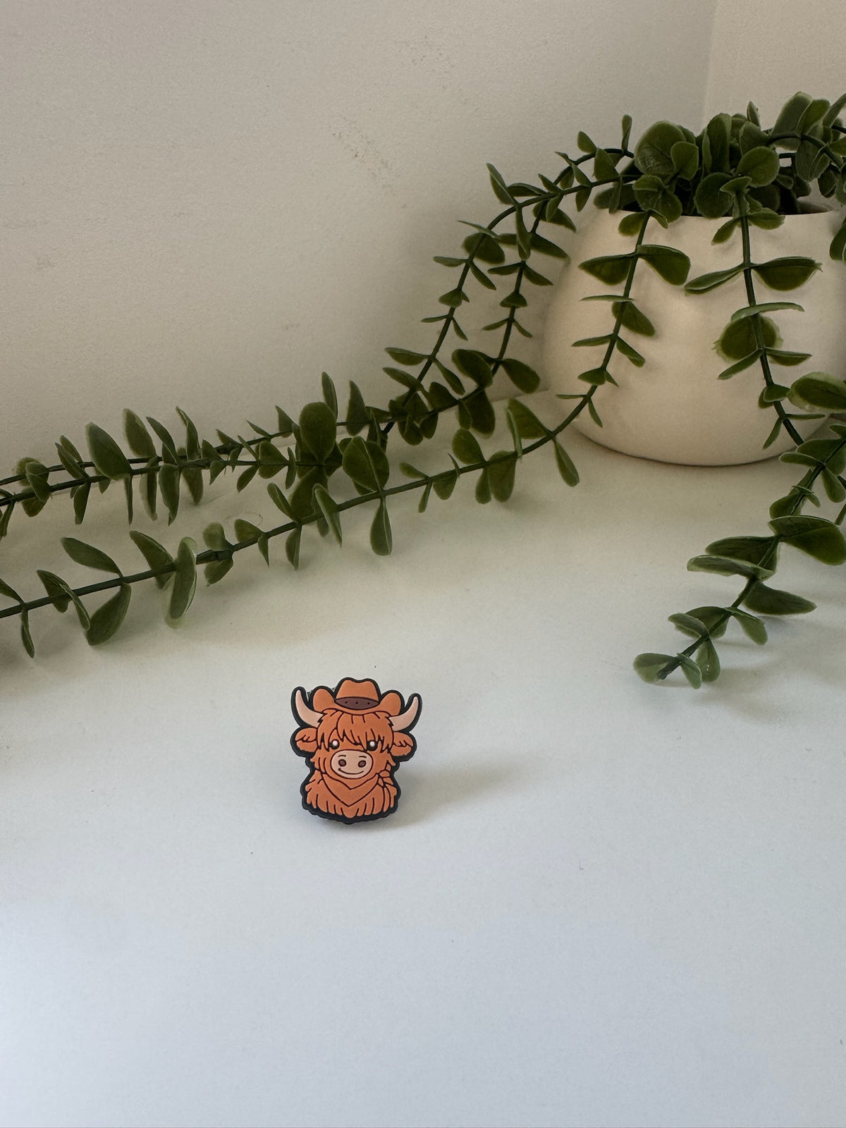 Highland cow silicone straw topper