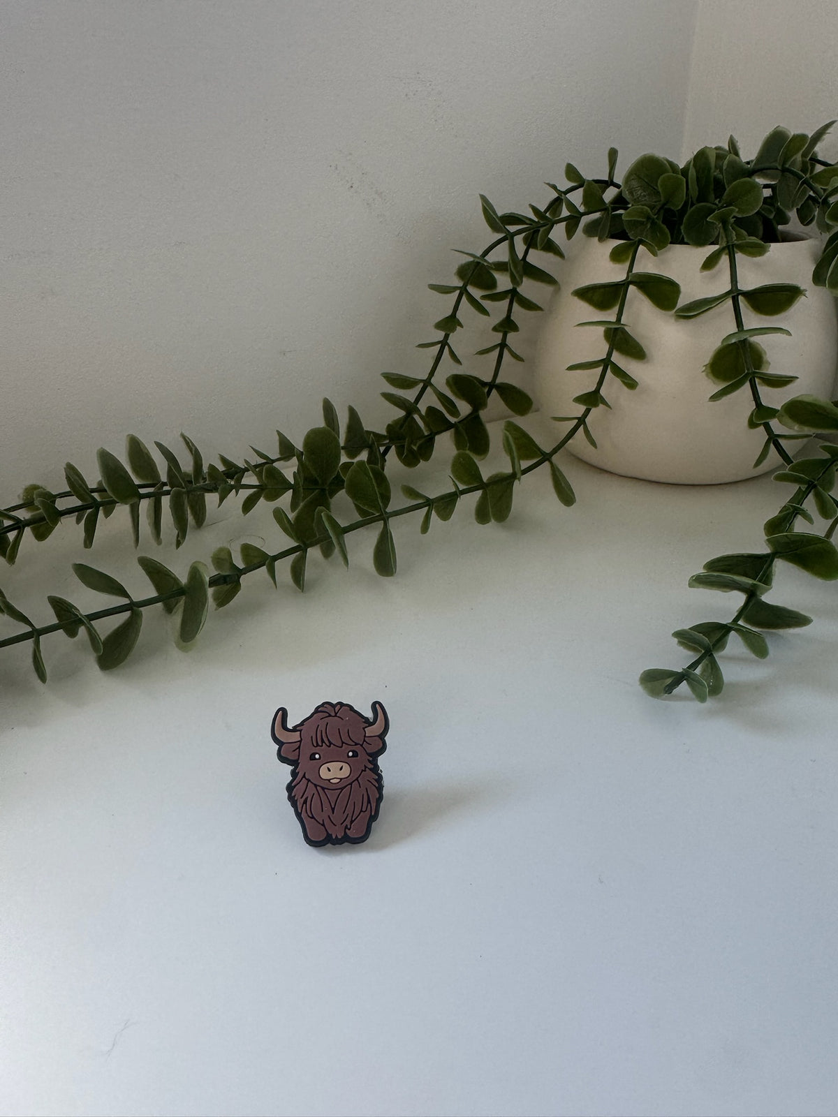 Highland cow silicone straw topper