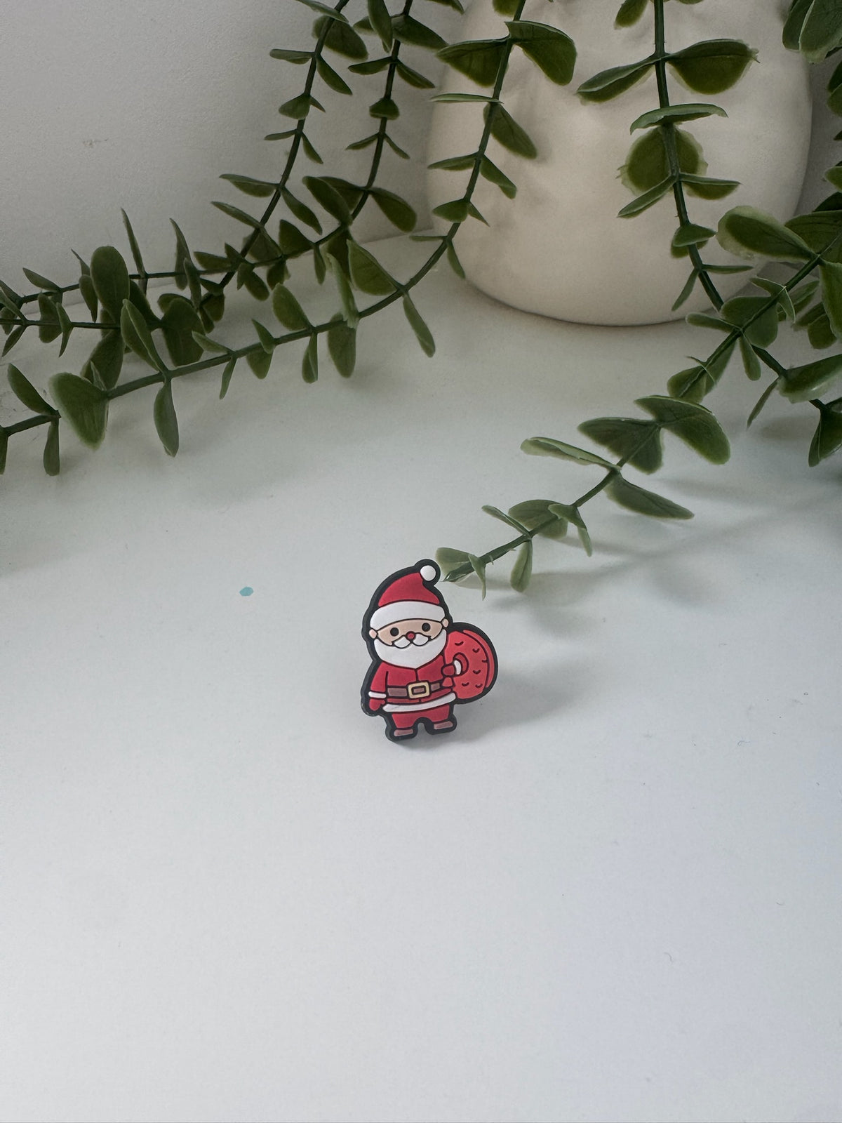Santa silicone straw topper