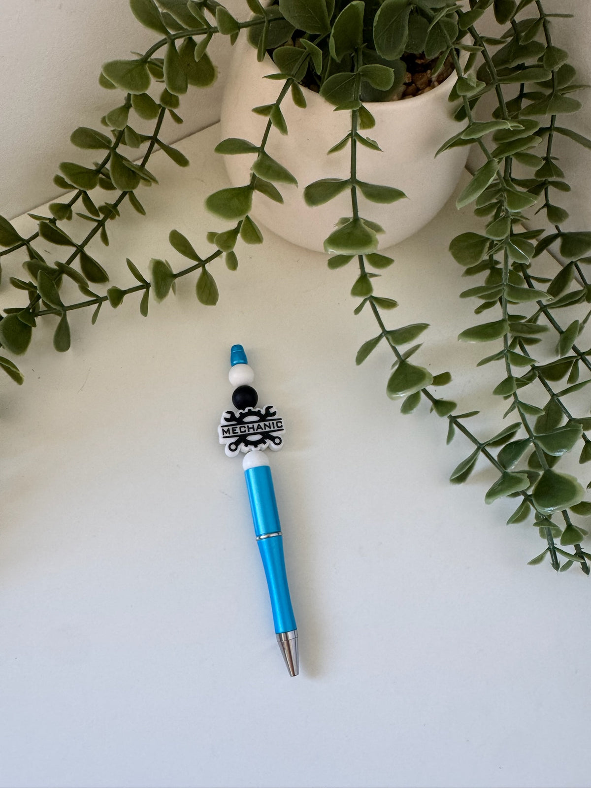 Mechanic silicone beaded pen