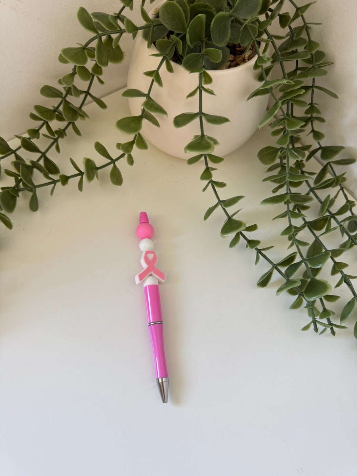 Breast cancer silicone beaded pen