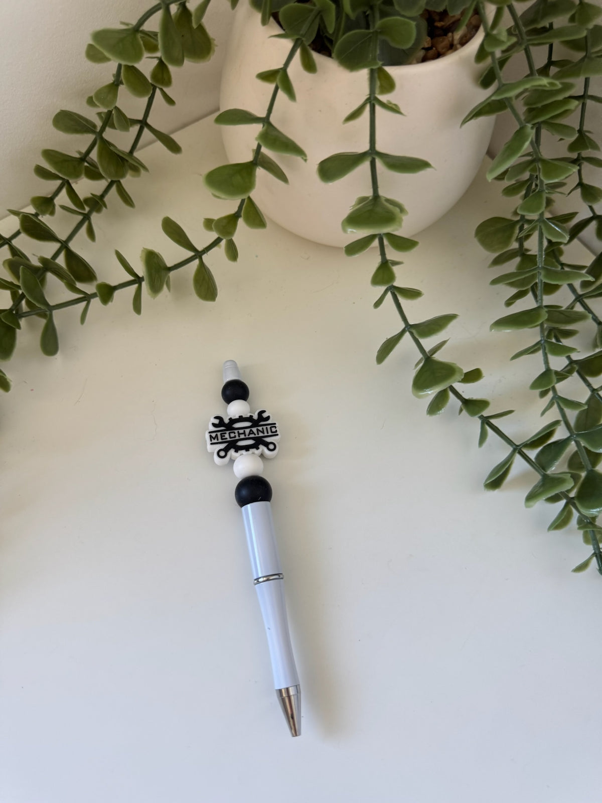 Mechanic silicone beaded pen