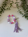 Easter bunny silicone beaded wristlet