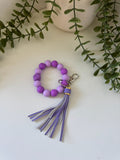 Purple silicone beaded wristlet