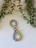 Sage and grey wooden bubble teether