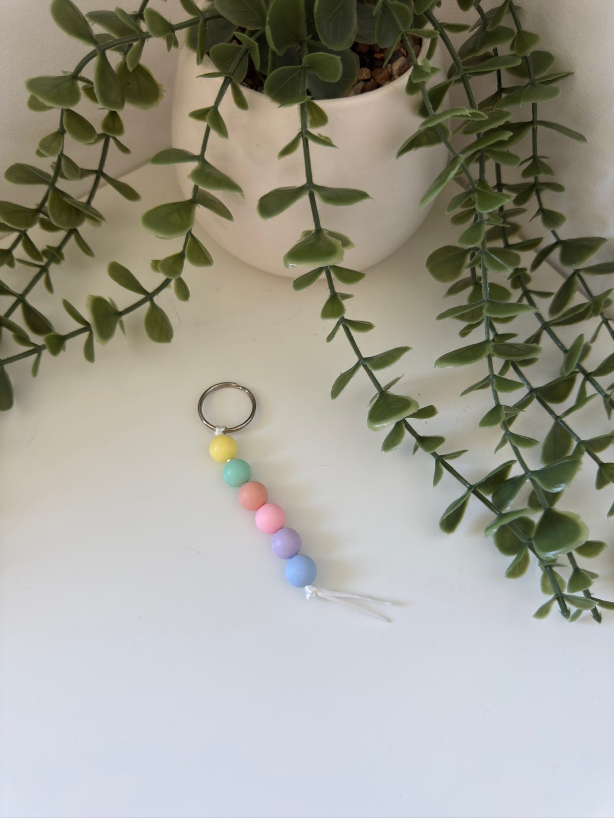 Rainbow string keychain